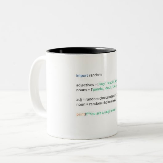 Python lustige Coffee Tasse für Entwickler (Vorderseite Links)