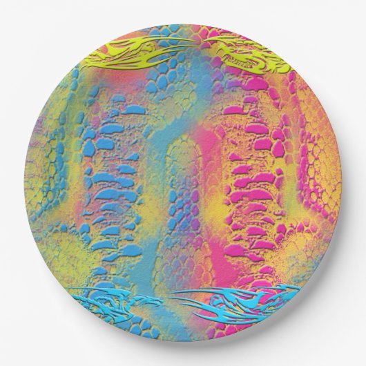 PYTHON - Modernes dekoratives Fraktal - Pappteller (Vorderseite)