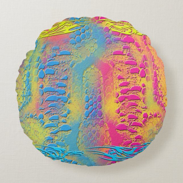 PYTHON - Modernes dekoratives Fraktal - Rundes Kissen (Vorderseite)