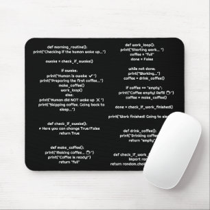 Python Morgenroutine() Mauspad – Geschenk für Code