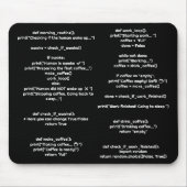 Python Morgenroutine() Mauspad – Geschenk für Code (Vorne)