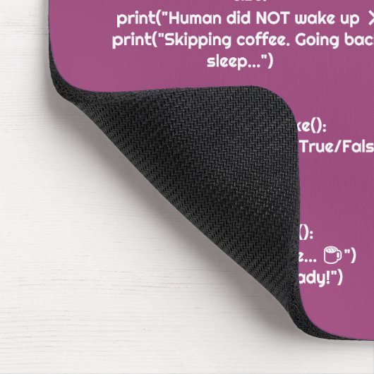 Python morning_routine() Mauspad – Geschenk für Co (Ecke)