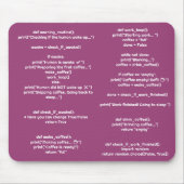 Python morning_routine() Mauspad – Geschenk für Co (Vorne)