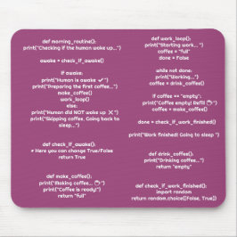 Python morning_routine() Mauspad – Geschenk für Co