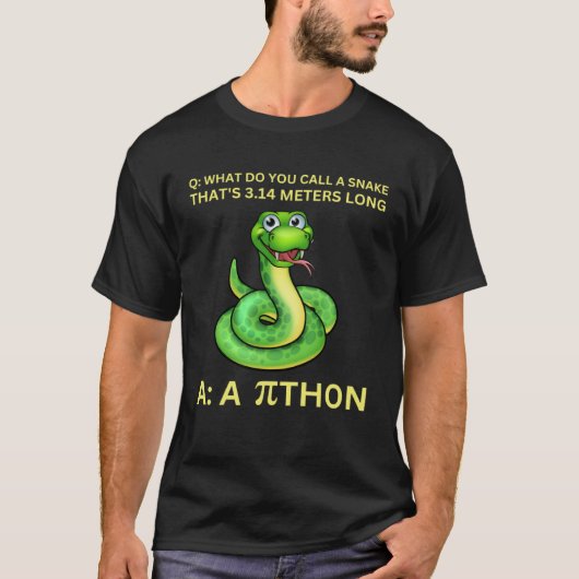 Python Pithon Pi Day Mathematische Mathematiklehre T-Shirt (Vorderseite)