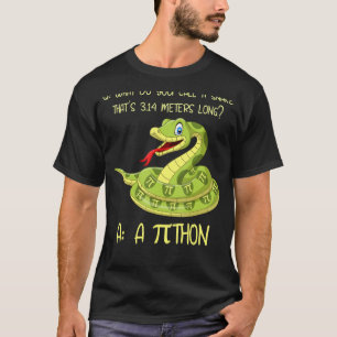 Python Pithon Pi Symbol Funny Math Mathematic Teac T-Shirt
