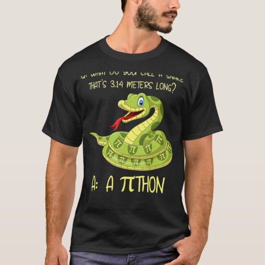 Python Pithon Pi Symbol Funny Math Mathematic Teac T-Shirt (Vorderseite)