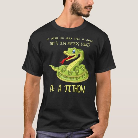 Python Pithon Pi Symbol Funny Math Mathematic Teac T-Shirt (Vorderseite)