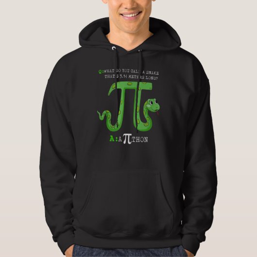 Python Pithon Pi Symbol Funny Mathematiker Pi Day Hoodie (Vorderseite)