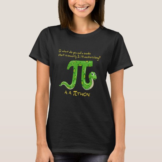 Python Pithon Pi Symbol Funny Mathematiker Pi Day T-Shirt (Vorderseite)