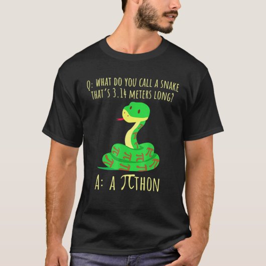 Python Pithon Pi Symbol Funny Mathematiker Pi Day T-Shirt (Vorderseite)