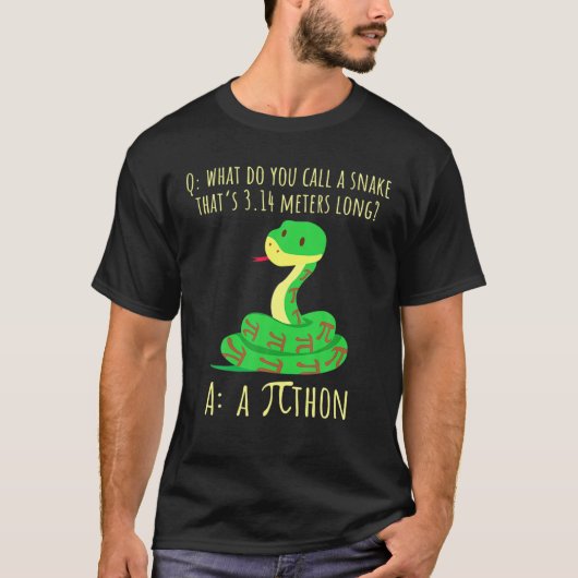 Python Pithon Pi Symbol Funny Mathematiker Pi Day T-Shirt (Vorderseite)