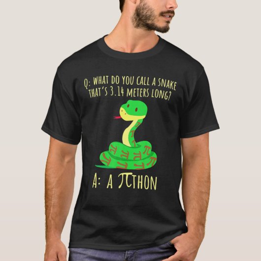 Python Pithon Pi Symbol Funny Mathematiker Pi Day T-Shirt (Vorderseite)