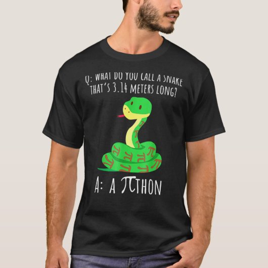 Python Pithon Pi Symbol Funny Mathematiker Pi Day T-Shirt (Vorderseite)