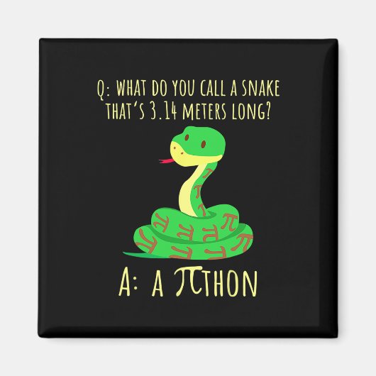 Python Pithon Pi Symbol Lustiger Mathe-Lehrer Pi T Magnet (Vorne)