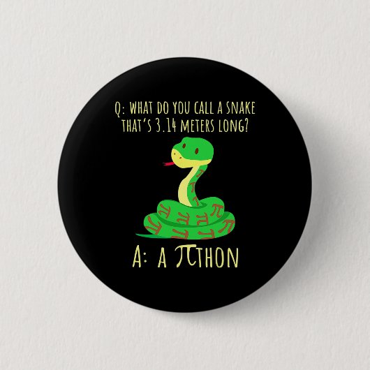 Python Pithon Pi-Symbol Lustiger Mathelehrer Pi-Ta Button (Vorderseite)