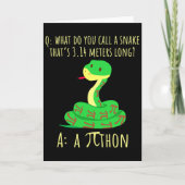 Python Pithon Pi-Symbol Lustiger Mathelehrer Pi-Ta Karte (Vorderseite)