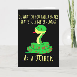 Python Pithon Pi-Symbol Lustiger Mathelehrer Pi-Ta Karte