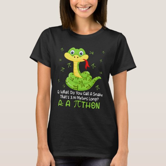 Python Pithon Pi Symbol Math Teacher Pi Day T-Shirt (Vorderseite)