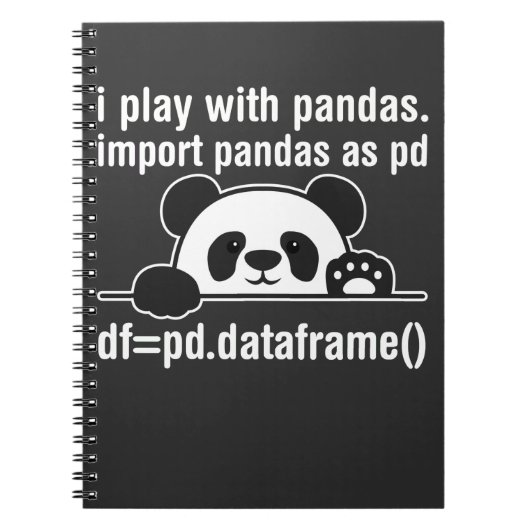Python Programmer IT Nerd Panda Programming Spaß Notizblock (Vorderseite)