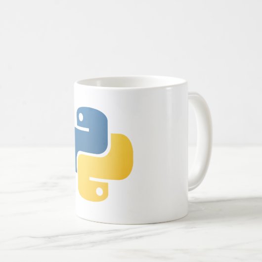 Python-Programmierlogo Kaffeetasse (VorderseiteRechts)