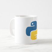 Python-Programmierlogo Kaffeetasse (Vorderseite Links)