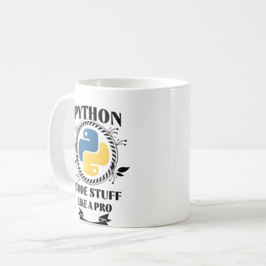 Python Programmierung Kaffeetasse (Vorderseite Links)