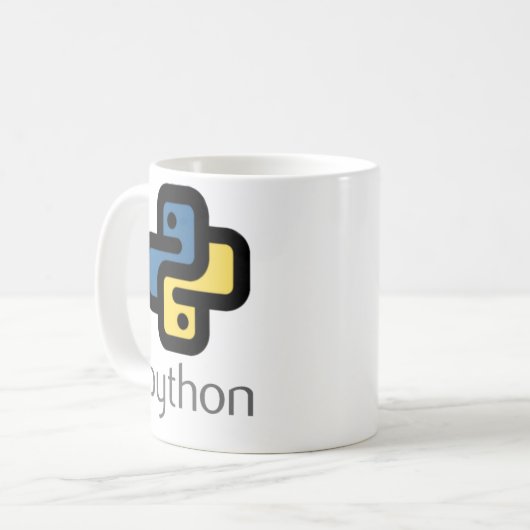 Python Programmierung Kaffeetasse (Vorderseite Links)