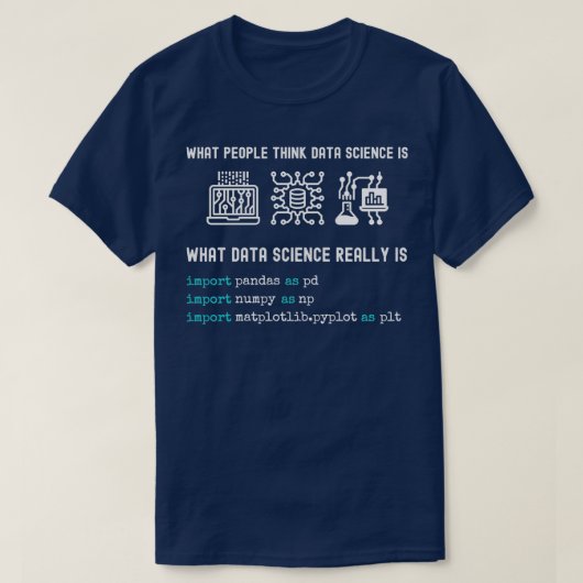 Python-Programmierung Numpy pandas matpl T-Shirt (Design vorne)