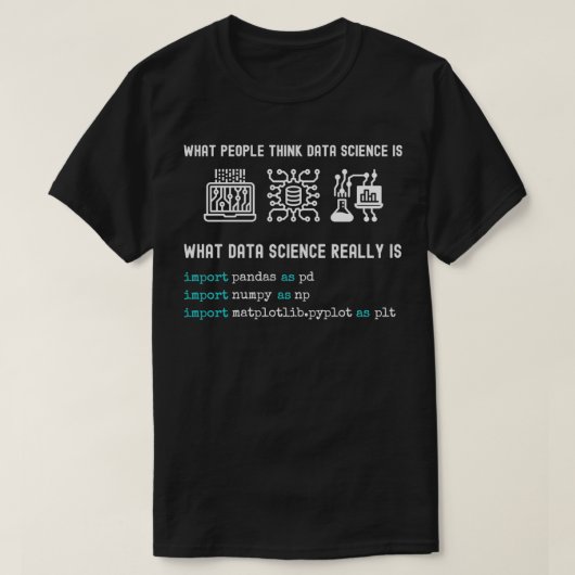 Python-Programmierung Numpy pandas matpl T-Shirt (Design vorne)