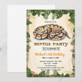 Python reptile birthday party invitation einladung (Vorne/Hinten)