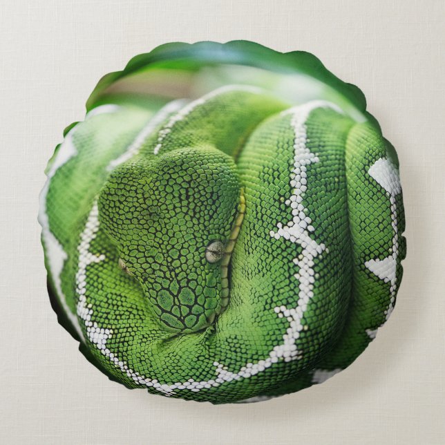 Python Rundes Kissen (Vorderseite)