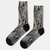 Python-Schlangenhaut - Reich Elegant Graue Mode Socken (Linkes Detail)
