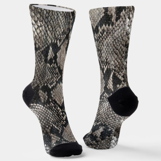 Python-Schlangenhaut - Reich Elegant Graue Mode Socken (Gewinkelt)