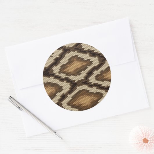 Python-Schlangenhautmuster 2 Runder Aufkleber (Umschlag)