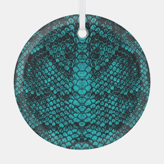 Python Skin: Schlangenmuster-Design Ornament Aus Glas (Vorderseite)