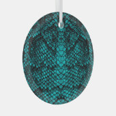 Python Skin: Schlangenmuster-Design Ornament Aus Glas (Vorderseite Rechts)