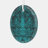 Python Skin: Schlangenmuster-Design Ornament Aus Glas (Vorderseite links)