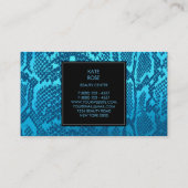 Python Skin Snake Black Aquamarine Ocean Glam Vip Visitenkarte (Rückseite)