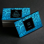 Python Skin Snake Black Aquamarine Ocean Glam Vip Visitenkarte