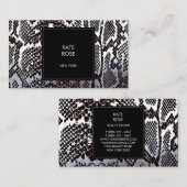 Python Skin Snake Black Silver White Glam Vip Visitenkarte (Vorne/Hinten)