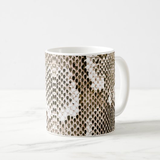python skin, snake pattern, animal skin pattern de kaffeetasse (VorderseiteRechts)