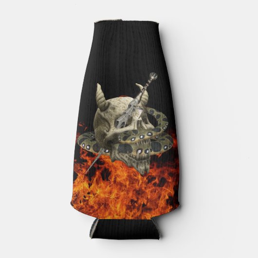 Python Snake Demon Skull Fire Flaschenkühler (Vorderseite)