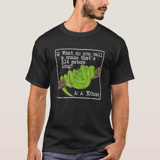 Python Snake Pithon Pi Day Symbol Mathematiker Ne T-Shirt (Vorderseite)