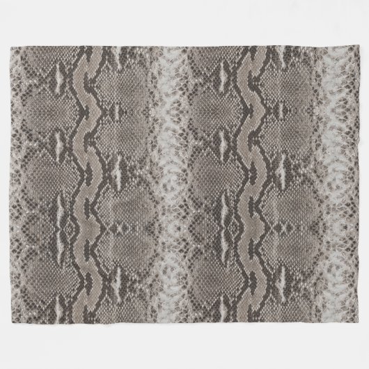 Python Snake Skin Animal Print Fleecedecke (Vorderseite (Horizontal))