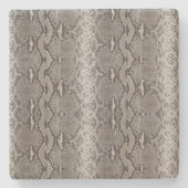 Python Snake Skin Animal Print Steinuntersetzer (Vorderseite)