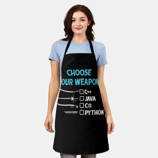 Python Wählen Sie Ihre Weapon Funny Computer Scien Schürze (Getragen)