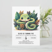 Python Wonderland Snake Birthday Einladung (Stehend Vorderseite)