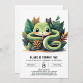 Python Wonderland Snake Birthday Einladung (Vorne/Hinten)