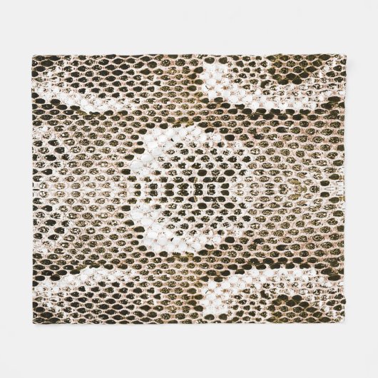 Pythonhaut, Schlangenmuster, tierisches Hautmuster Fleecedecke (Vorderseite (Horizontal))